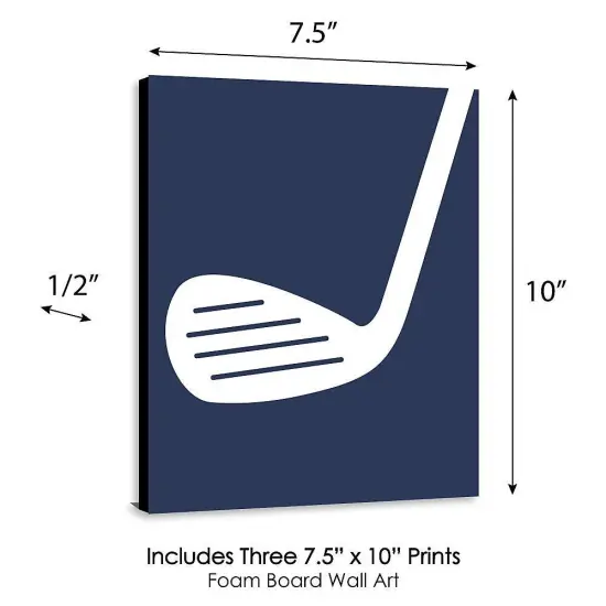 Big Dot of Happiness Par-Tee Time - Golf - Sports Nursery Wall Art, Kids Room Decor & Game Room Home Decor - 7.5 x 10 inches - Set of 3 Prints {6}