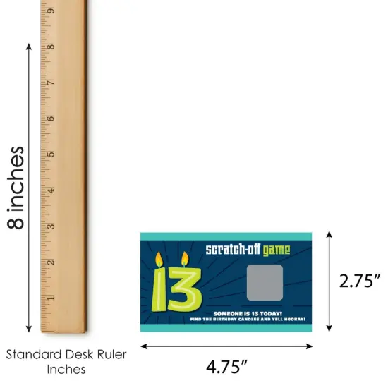 Big Dot of Happiness Boy 13th Birthday - Official Teenager Birthday Party Game Scratch Off Cards - 22 Count {7}
