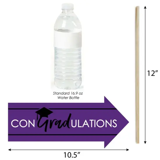 Big Dot of Happiness Funny Purple Graduation Party Photo Booth Props Kit - 10 Piece {6}