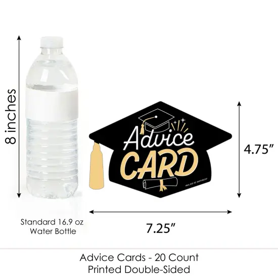 Big Dot of Happiness Goodbye High School, Hello College - Grad Cap Wish Card Graduation Party Activities - Shaped Advice Cards Game - Set of 20 {6}