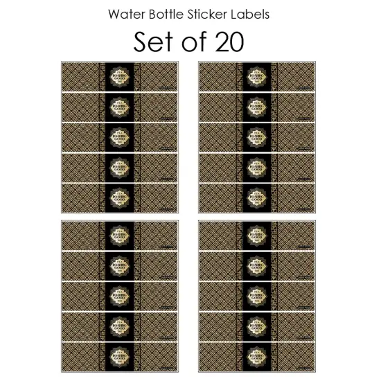 Big Dot of Happiness Roaring 20's - 1920s Art Deco Jazz Party Water Bottle Sticker Labels - Set of 20 {4}