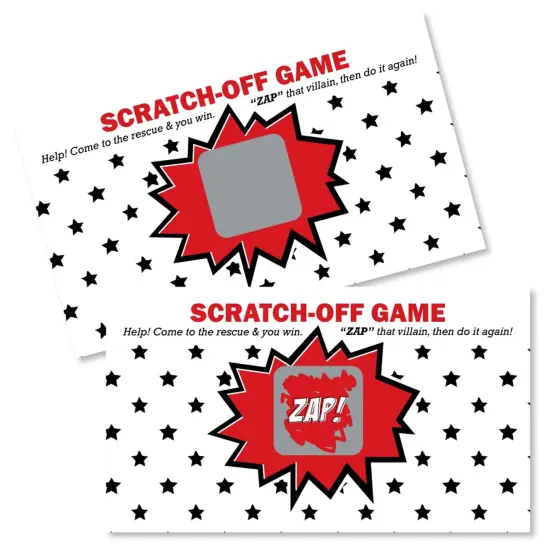 Big Dot of Happiness Bam Superhero - Baby Shower or Birthday Party Game Scratch Off Cards - 22 Count {1}
