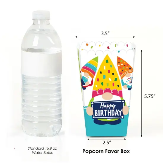 Big Dot of Happiness Gnome Birthday - Happy Birthday Party Favor Popcorn Treat Boxes - Set of 12 {3}