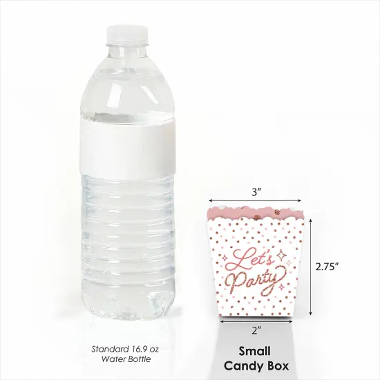 Big Dot of Happiness Pink Rose Gold Birthday - Party Mini Favor Boxes - Happy Birthday Party Treat Candy Boxes - Set of 12 {4}