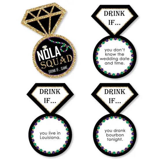 Big Dot of Happiness Drink If Game - Nola Bride Squad - New Orleans Bachelorette Party Game - 24 Count {1}