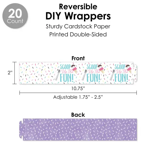 Big Dot of Happiness Scoop Up The Fun - Ice Cream - Sprinkles Party Favors and Cupcake Kit - Fabulous Favor Party Pack - 100 Pieces {4}