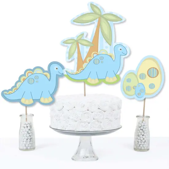 Big Dot of Happiness Baby Boy Dinosaur - Baby Shower or Birthday Party Centerpiece Sticks - Table Toppers - Set of 15 {4}