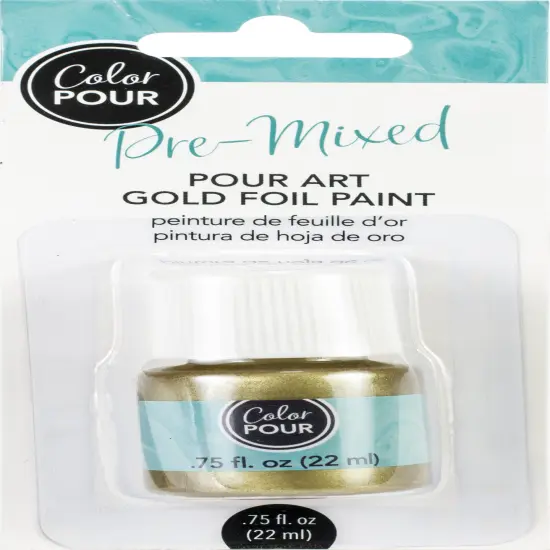 American Crafts Color Pour Pre-Mixed Foil Paint .75oz-Gold {1}