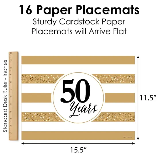 Big Dot of Happiness We Still Do - 50th Wedding Anniversary - Party Table Decorations - Anniversary Party Placemats - Set of 16 {6}