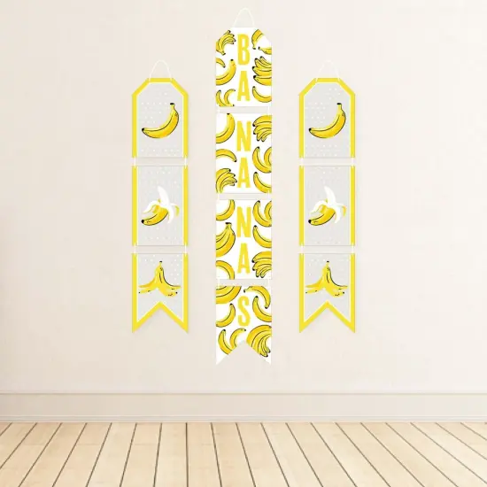 Big Dot of Happiness Let's Go Bananas - Hanging Vertical Paper Door Banners - Tropical Party Wall Decoration Kit - Indoor Door Decor {4}