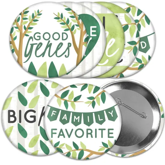 Big Dot of Happiness Family Tree Reunion - 3 inch Family Gathering Party Badge - Pinback Buttons - Set of 8 {1}