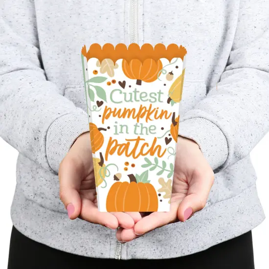 Big Dot of Happiness Little Pumpkin - Fall Birthday Party or Baby Shower Favor Popcorn Treat Boxes - Set of 12 {6}