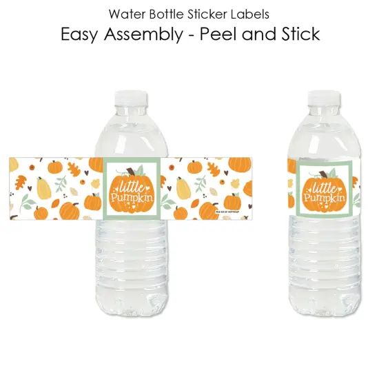 Big Dot of Happiness Little Pumpkin - Fall Birthday Party or Baby Shower Water Bottle Sticker Labels - Set of 20 {3}