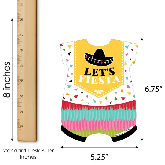 Big Dot of Happiness Let's Fiesta - Picture Bingo Cards and Markers - Baby Shower Shaped Bingo Game - Set of 18 {6}