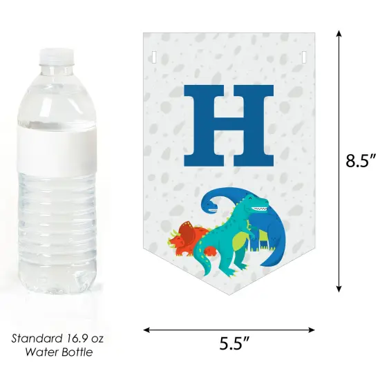 Big Dot of Happiness 3rd Birthday Roar Dinosaur - Three Rex Dino Third Birthday Party Bunting Banner - Party Decorations - Happy 3rd Birthday {4}