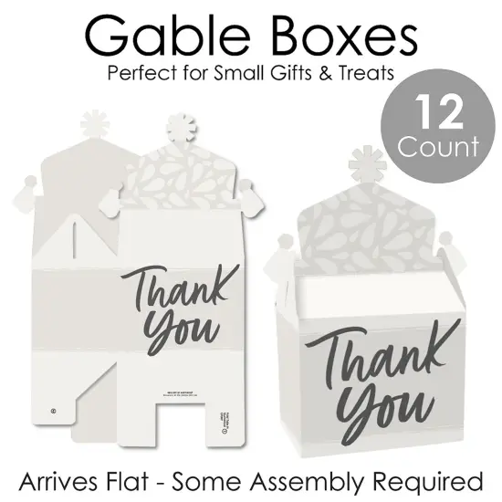 Big Dot of Happiness Champagne Elegantly Simple - Treat Box Party Favors - Guest Party Favors Goodie Gable Boxes - Set of 12 {8}