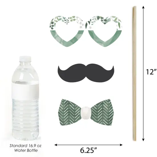 Big Dot of Happiness Boho Botanical Bride - Greenery Bridal Shower and Wedding Party Photo Booth Props Kit - 20 Count {6}