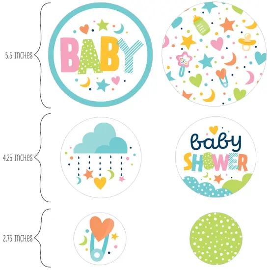 Big Dot of Happiness Colorful Baby Shower - Gender Neutral Party Giant Circle Confetti - Party Decorations - Large Confetti 27 Count {3}