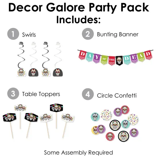 Big Dot of Happiness Day of the Dead - Halloween Sugar Skull Party Supplies Decoration Kit - Decor Galore Party Pack - 51 Pc {4}