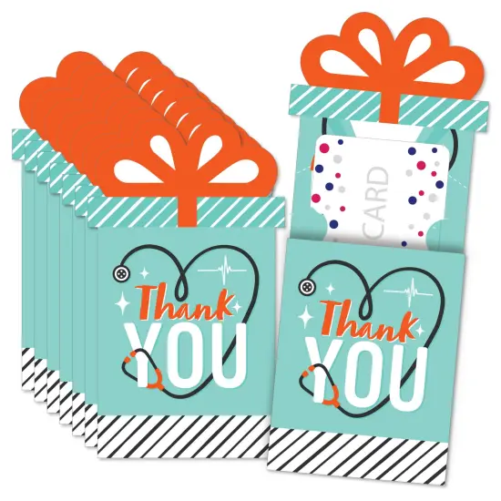 Big Dot of Happiness Thank You Doctors - Doctor Appreciation Week Money and Gift Card Sleeves - Nifty Gifty Card Holders - Set of 8 {1}