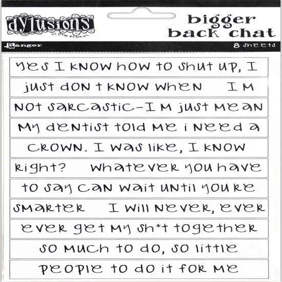 Dyan Reaveley's Dylusions Bigger Back Chat Stickers-White {1}