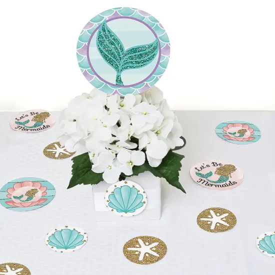 Big Dot of Happiness Let's Be Mermaids - Baby Shower or Birthday Party Giant Circle Confetti - Party Decorations - Large Confetti 27 Count {6}