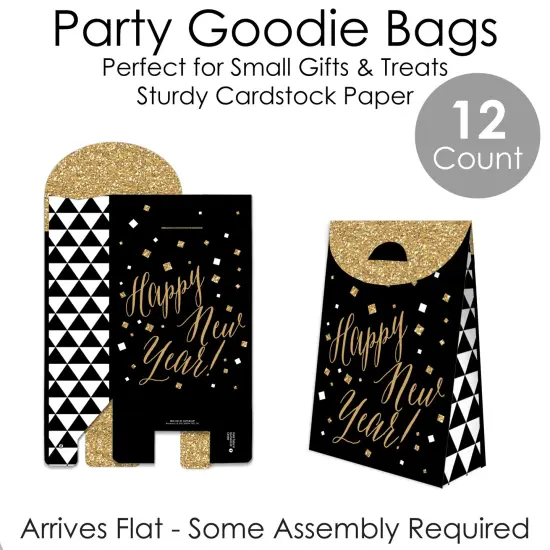 Big Dot of Happiness New Year&rsquo;s Eve - Gold - New Years Eve Gift Favor Bags - Party Goodie Boxes - Set of 12 {7}