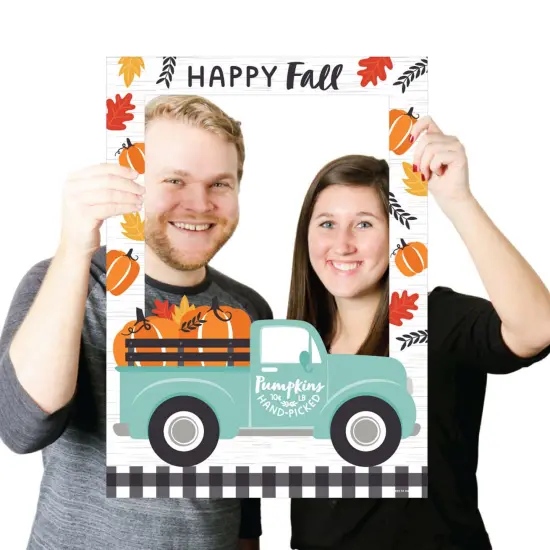 Big Dot of Happiness Happy Fall Truck - Harvest Pumpkin Party Selfie Photo Booth Picture Frame and Props - Printed on Sturdy Material {4}