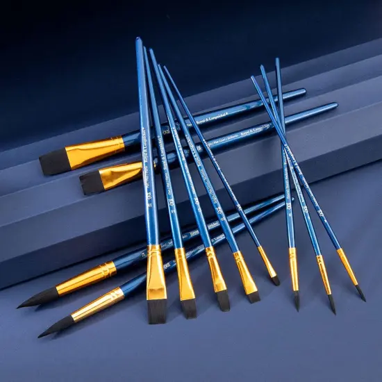 Royal & Langnickel(R) Black Taklon Value Pack Brush Set-12/Pkg {3}