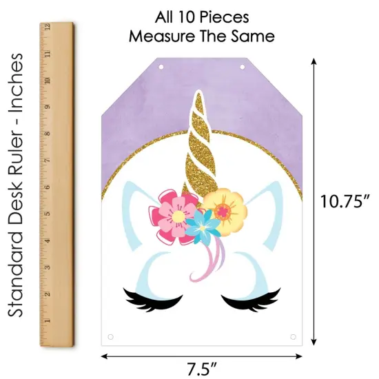 Big Dot of Happiness Rainbow Unicorn - Hanging Vertical Paper Door Banners - Magical Baby Shower or Birthday Party Wall Decor Kit - Indoor Door Decor {7}