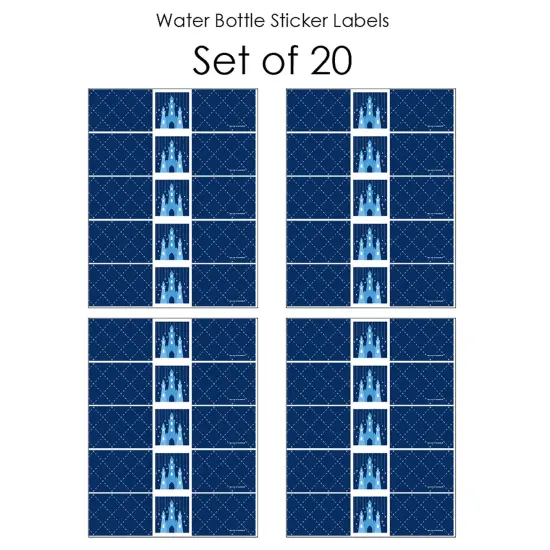 Big Dot of Happiness Fairy Tale Fantasy - Royal Prince and Princess Party Water Bottle Sticker Labels - Set of 20 {4}