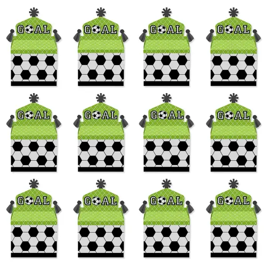 Big Dot of Happiness Goaaal - Soccer - Treat Box Party Favors - Baby Shower or Birthday Party Goodie Gable Boxes - Set of 12 {6}