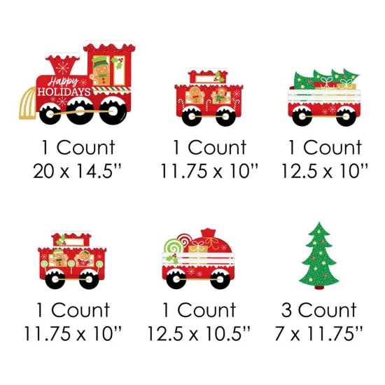 Big Dot of Happiness Christmas Train - Yard Sign and Outdoor Lawn Decorations - Holiday Party Yard Signs - Set of 8 {7}