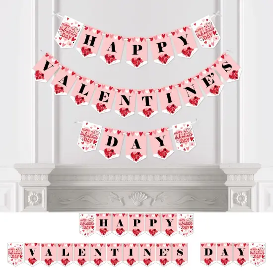 Big Dot of Happiness Happy Valentine's Day - Valentine Hearts Party Bunting Banner - Party Decorations - Happy Valentine's Day {1}