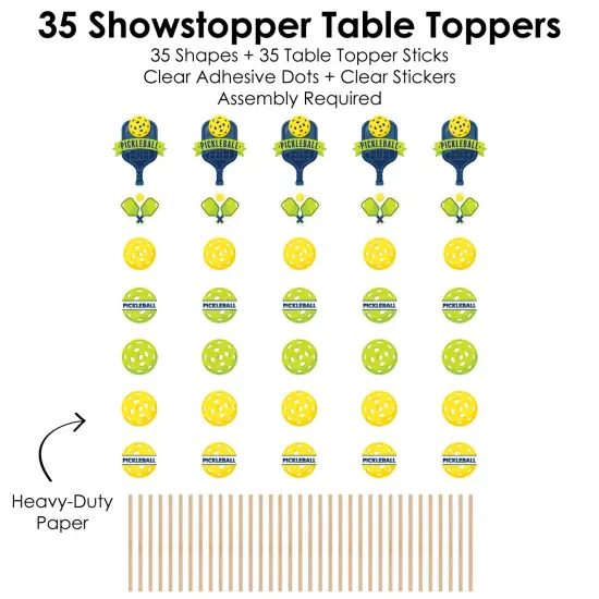 Big Dot of Happiness Let&rsquo;s Rally - Pickleball - Birthday or Retirement Party Centerpiece Sticks - Showstopper Table Toppers - 35 Pieces {7}
