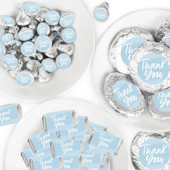Big Dot of Happiness Dusty Blue Elegantly Simple - Guest Party Favors Candy Favor Sticker Kit - 304 Pieces {1}