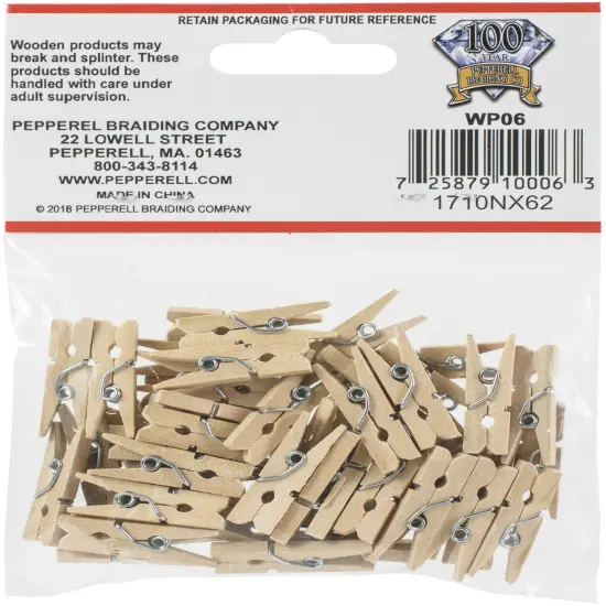 Pepperell Crafts Mini Spring Pins 50/Pkg-1"X0.375"X0.125" {2}