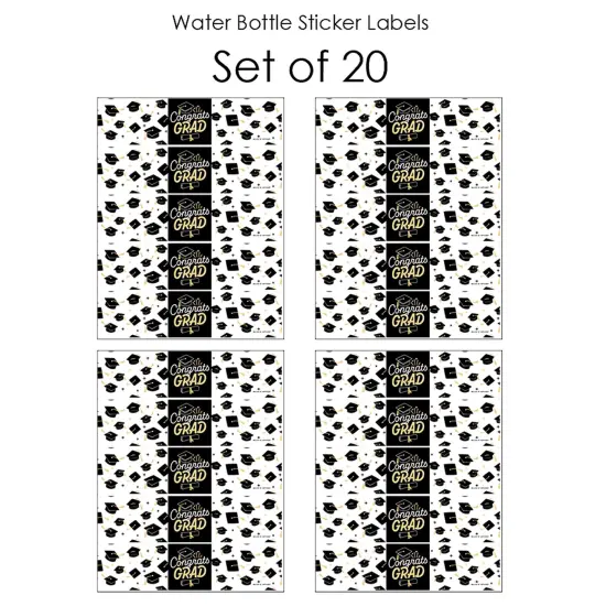 Big Dot of Happiness Hello College Graduation Party Water Bottle Sticker Labels - Set of 20 {4}