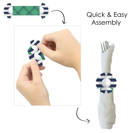 Big Dot of Happiness Par-Tee Time - Golf - Birthday or Retirement Party Paper Napkin Holder - Napkin Rings - Set of 24 {6}