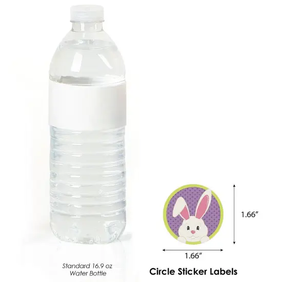 Big Dot of Happiness Hippity Hoppity - Assorted Easter Bunny Party Circle Sticker Labels - 24 Count {6}