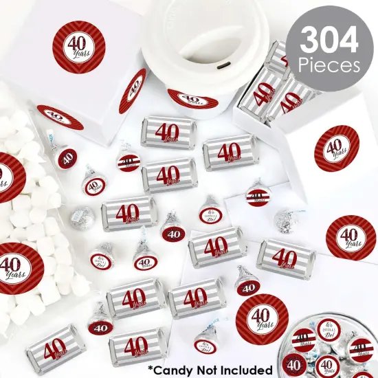 Big Dot of Happiness We Still Do - 40th Wedding Anniversary - Anniversary Party Candy Favor Sticker Kit - 304 Pieces {3}