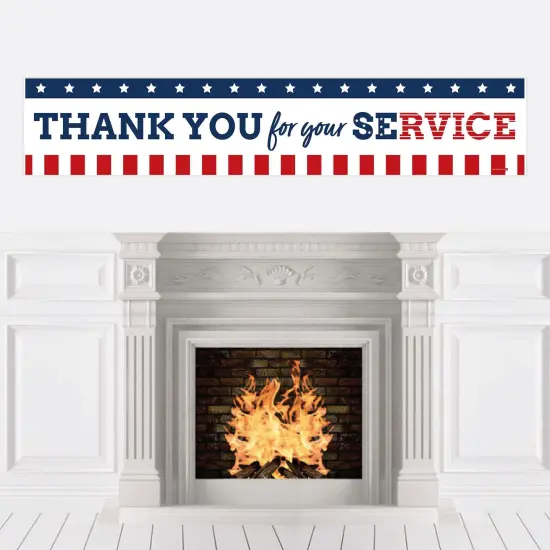 Big Dot of Happiness Happy Veterans Day - Patriotic Decorations Party Banner {1}