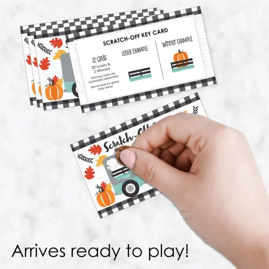 Big Dot of Happiness Happy Fall Truck - Harvest Pumpkin Party Game Scratch Off Cards - 22 Count {3}