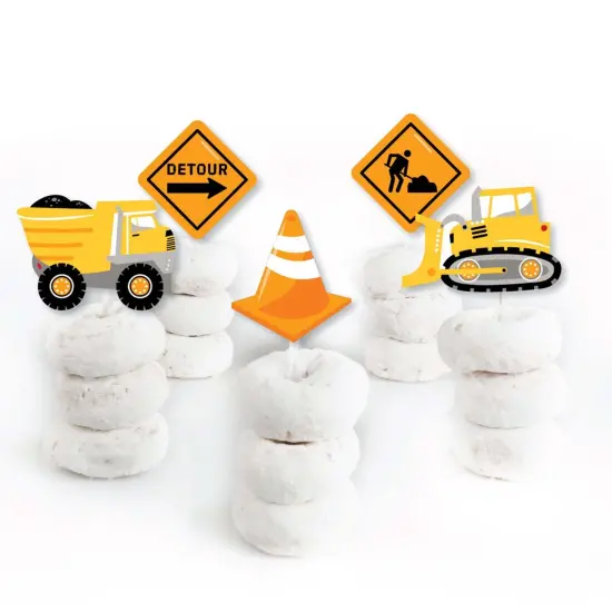 Big Dot of Happiness Dig It - Construction Party Zone - Dessert Cupcake Toppers - Baby Shower or Birthday Party Clear Treat Picks - Set of 24 {3}