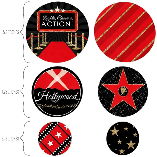 Big Dot of Happiness Red Carpet - Movie Night Party Giant Circle Confetti - Party Decorations - Large Confetti 27 Count {3}