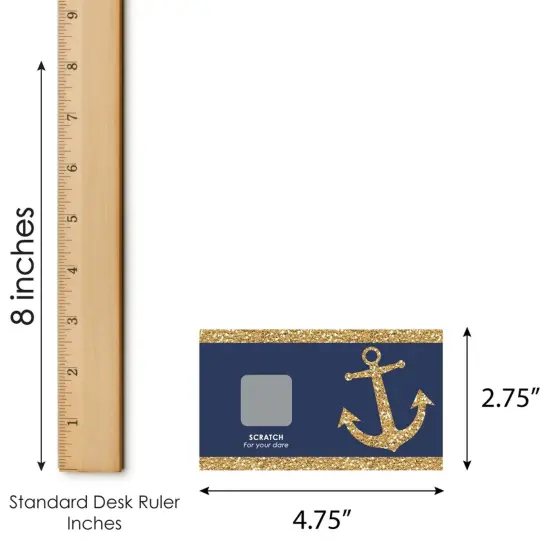 Big Dot of Happiness Last Sail Before the Veil - Nautical Bridal Shower and Bachelorette Party Game Scratch Off Dare Cards - 22 Count {7}