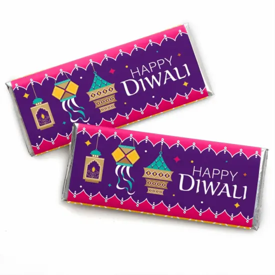 Big Dot of Happiness Happy Diwali - Candy Bar Wrapper Festival of Lights Party Favors - Set of 24 {1}