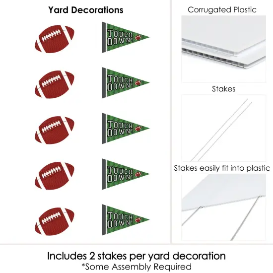 Big Dot of Happiness End Zone - Football Lawn Decorations - Outdoor Baby Shower or Birthday Party Yard Decorations - 10 Piece {7}