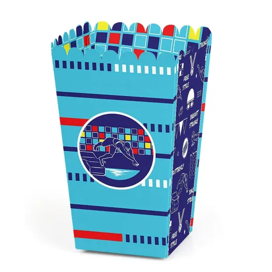 Big Dot of Happiness Making Waves - Swim Team - Swimming Party or Birthday Party Favor Popcorn Treat Boxes - Set of 12 {1}