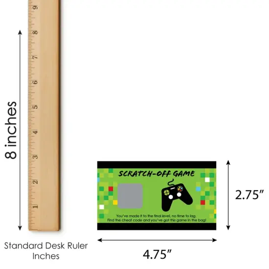 Big Dot of Happiness Game Zone - Pixel Video Game Party or Birthday Party Game Scratch Off Cards - 22 Count {7}